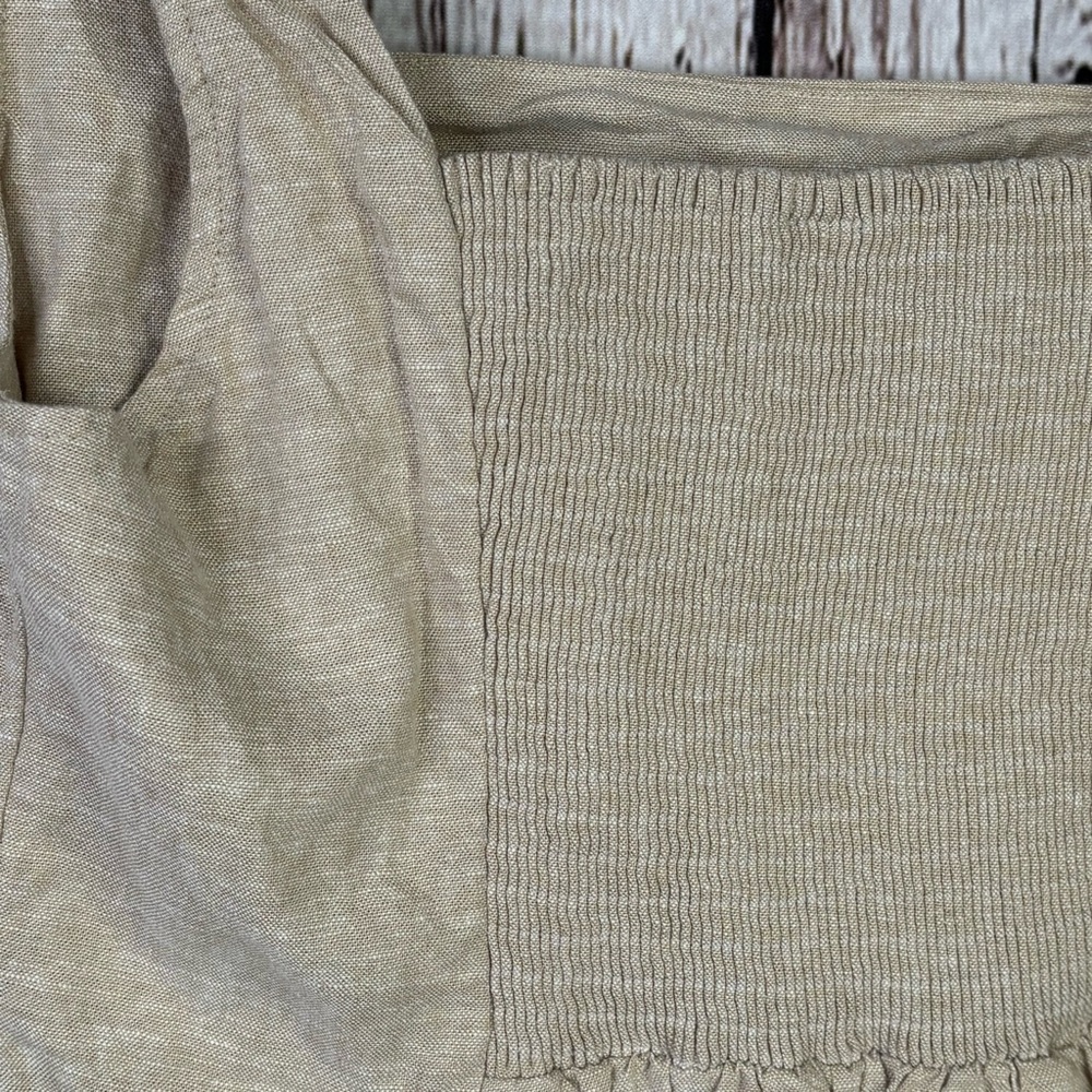 Old‎ Navy Size Medium Sleeveless Linen-Blend Midi Dress Flax Linen Square Neck - Picture 5 of 16